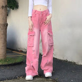 Weite Jeans mit hoher Taille