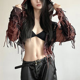 Cárdigan con capucha de hada oscura