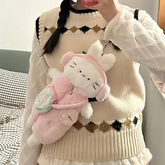 Kawaii Plüsch-Kopfhörer-Katzen-Schultertasche