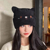 Gorro de punto con forma de gato kawaii