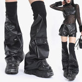 Cyberpunk Y2K Beinwärmer aus Leder