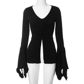 Top de escote en V de hada oscura