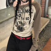 Camiseta de manga larga vintage Y2K