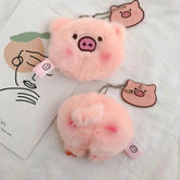 Kawaii Plush Pig Keychain