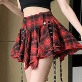 Vintage Plaid Pleated Mini Skirts