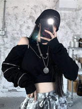Techwear Cropped Oversized Hoodie