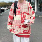 Kawaii-Pullover mit Cartoon-Strick