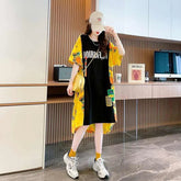 Koreanisches lässiges T-Shirt-Kleid