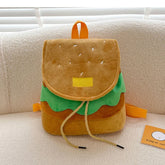 Bonita mochila de peluche estilo hamburguesa