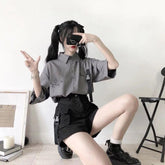 Korean Fashion Outfit Set - Top & Shorts