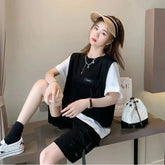 Korean Urban Summer Outfit - T-Shirt and Shorts