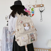 Süßer ästhetischer Rucksack mit mehreren Taschen