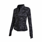 Camo Print Thumb Hole Women’s Sports & Fitness Jacket