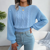 Ryder - Blue Braided Knit Top