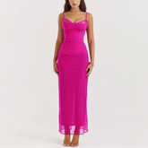 Maritza - Rose Pink Mesh Corset Bodycon Dress