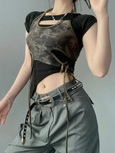 Camouflage Outfit Set - Camisole Top & T-Shirt