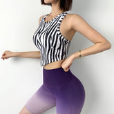 Yoga- und Fitness-Top für Damen mit Zebra-Print