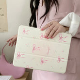 Funda para iPad con lazo rosa kawaii