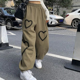 Hose mit Herz-Print im Y2k-Stil