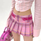 Harajuku Vivid Plaid Outfit Set - Rock & Schleife