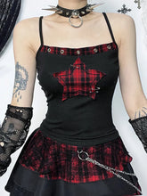 Y2K Red Plaid Gothic Dress
