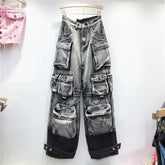 Jeans mit Farbverlauf und hoher Taille