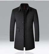 Apollo - Men's Mid Wool Collared Coat