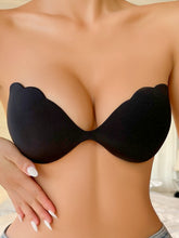 Einteiliger unsichtbarer Push-up-BH ohne Träger Schwarz