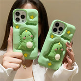 Funda para iPhone con diseño de dinosaurio kawaii
