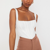 Mazie - White Bustier Corset Top