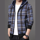 Leo - Plaid Hooded Zipper Jacket