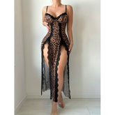 Leopard Print See-Through Maxi Skirt