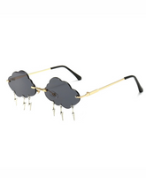 Rimless Cloud Sunglasses With Lightening Tassels