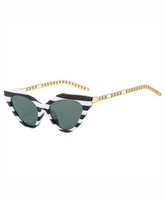 Retro Cat Eye Metal Chain Frame Sunglasses