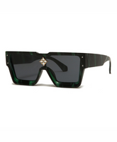 Oversized Crystal Frame Squared Sunglasses