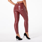 Cheeky Burgundy PU Faux Leather Butt Lift Pants