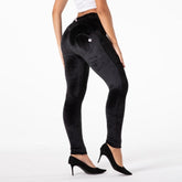 Cheeky Black Faux Velvet Butt Lift Pants