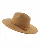 Toni - Faux Suede Wide Brim Fedora Hat