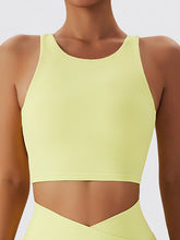 Live In – Geripptes, rückenfreies Crop-Top mit Rundhalsausschnitt