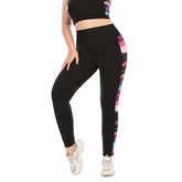 Leggings de yoga de talla grande para mujer de color negro