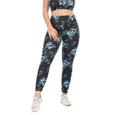 Leggings de cintura alta, pantalones de yoga de talla grande, estampado floral