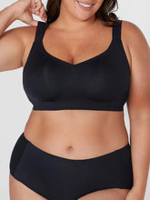 Sujetador deportivo sin aros Plus, color negro