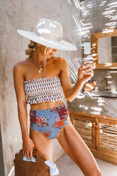 Braguita de bikini de cintura alta con estampado floral