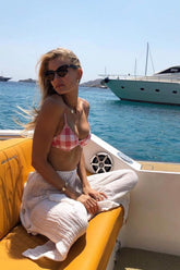 Braguita de bikini de cuadros vichy rosas