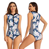 Einteiliger Badeanzug mit Blumenmuster