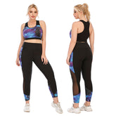 Conjunto de ropa de yoga de talla grande con leggings a prueba de sentadillas y cintura alta