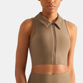 Camiseta sin mangas con cremallera frontal