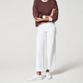 Stretch Twill Cropped Wide Leg Pant