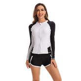 Traje de baño de surf en color blanco y negro