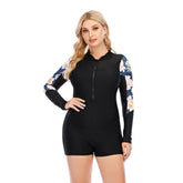 Traje de baño de una pieza con protección contra erupciones de talla grande y cremallera para surf